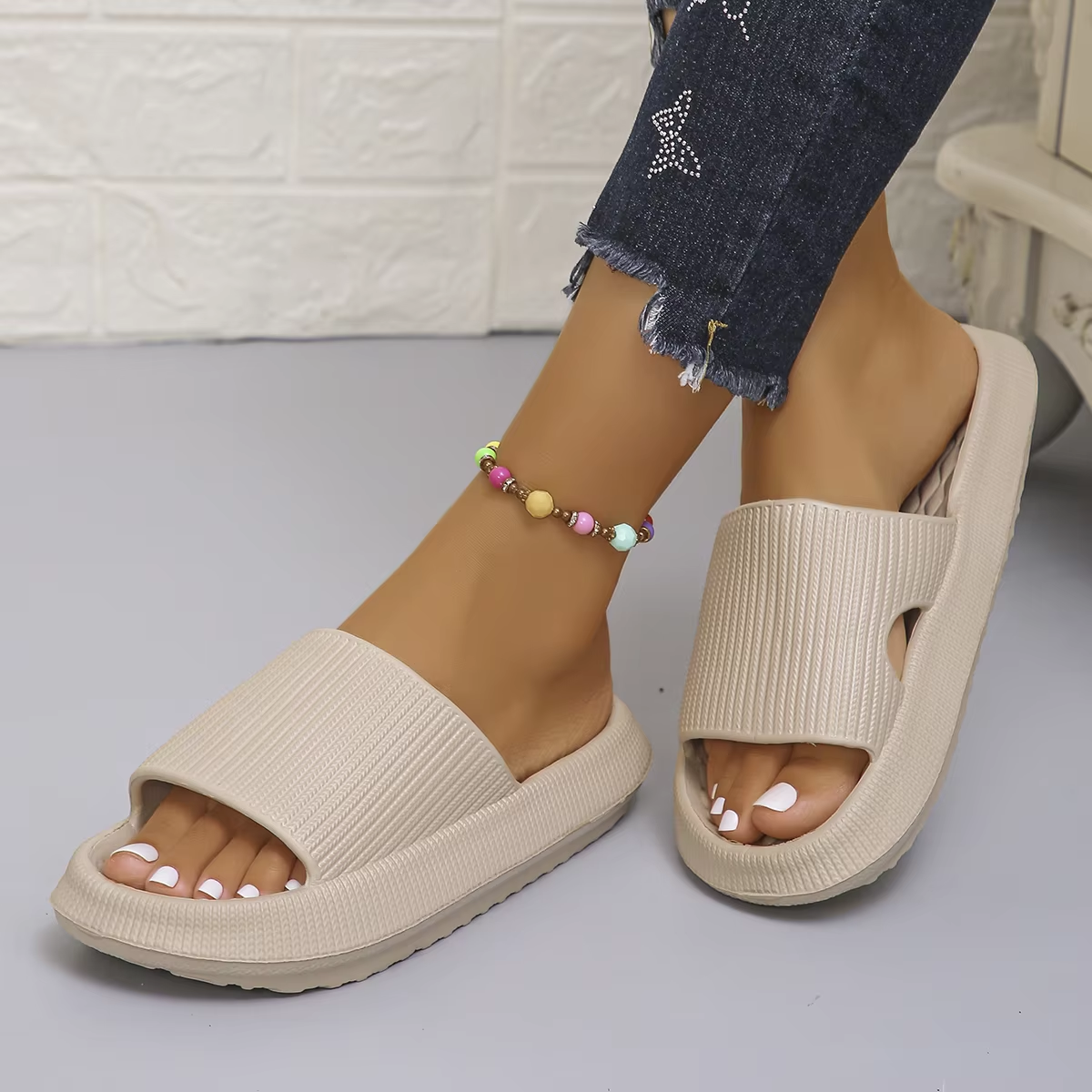 Women'S Shoes For Flat Feet - Thick Bottom Cloud Slippers Women Soft