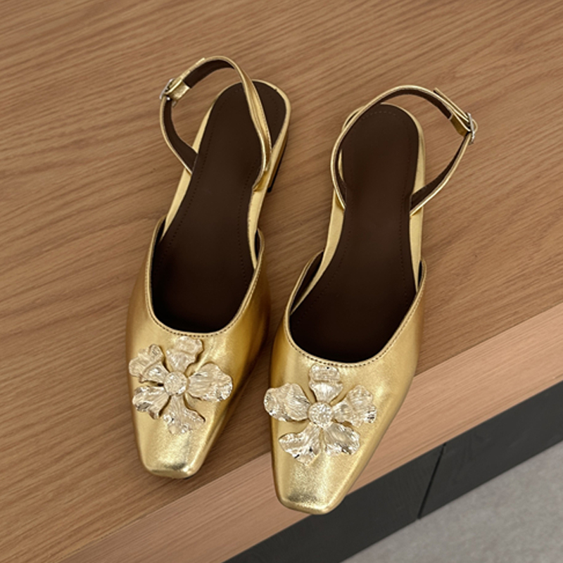 Aneikeh Golden Fashion Flower  - Women Shoes Sandals 评论和价格