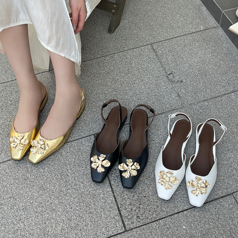 Aneikeh Golden Fashion Flower  - Women Shoes Sandals 评论和价格