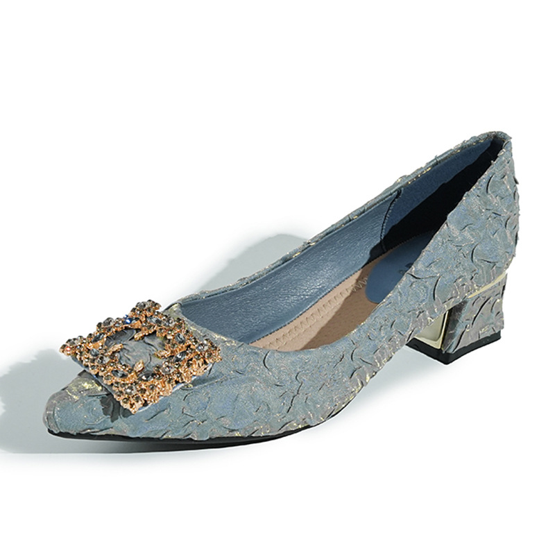 Fashion Blue Satin Rhinestone  - Women Shoes Sandals 评论和价格