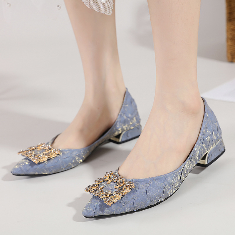 Fashion Blue Satin Rhinestone  - Women Shoes Sandals 评论和价格