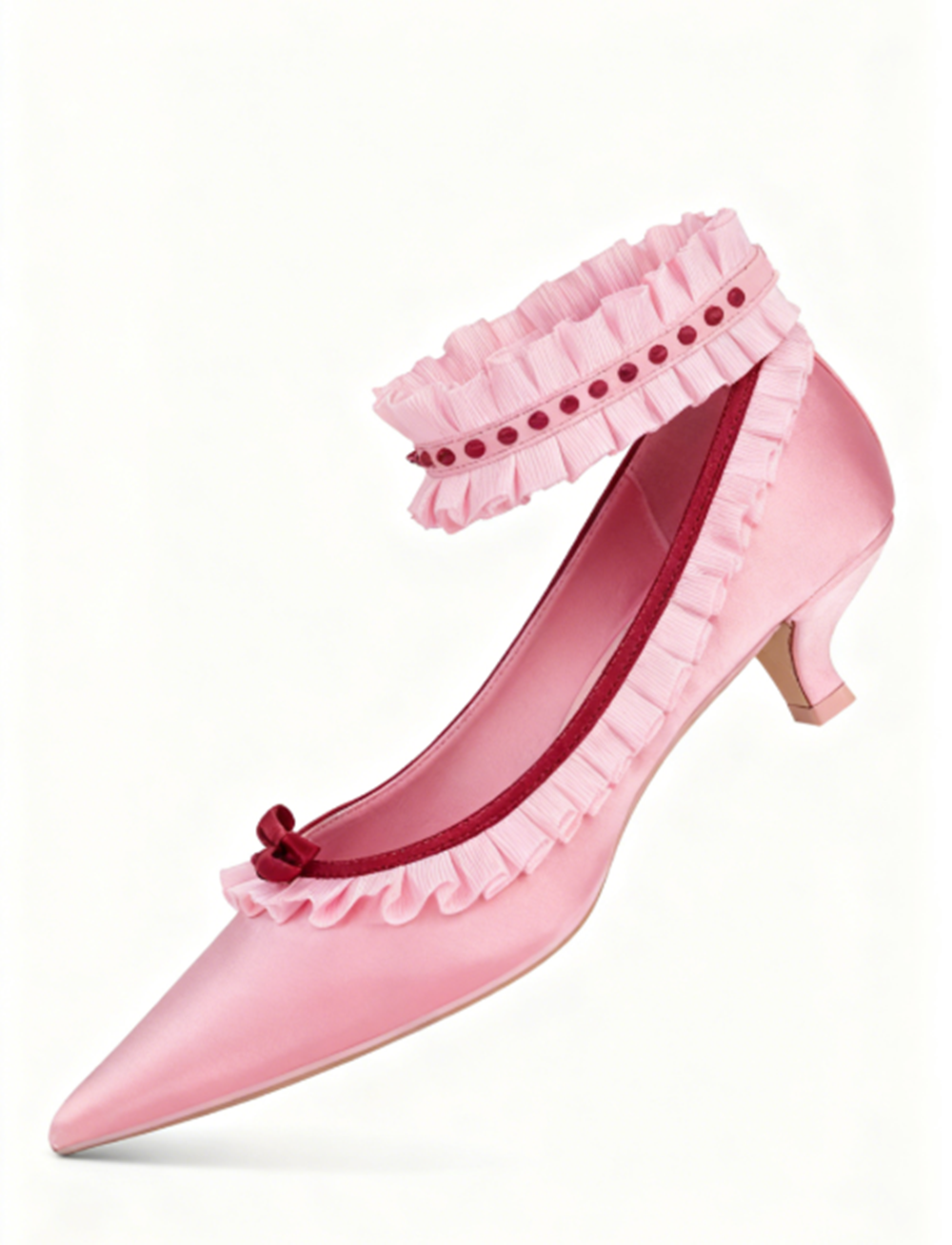 Soft Playful Style Blush Satin - Ankle Strap Heels 评论和价格