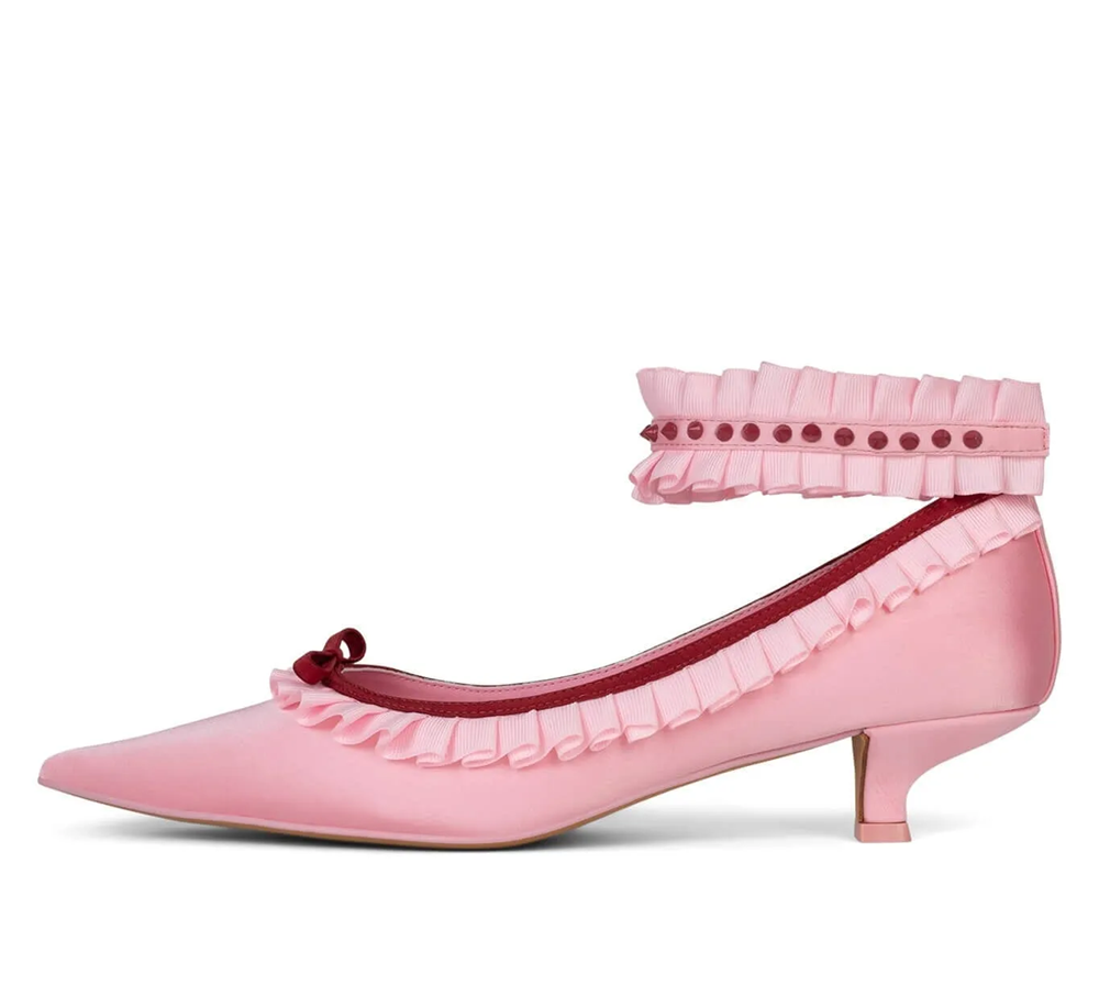 Soft Playful Style Blush Satin - Ankle Strap Heels 评论和价格