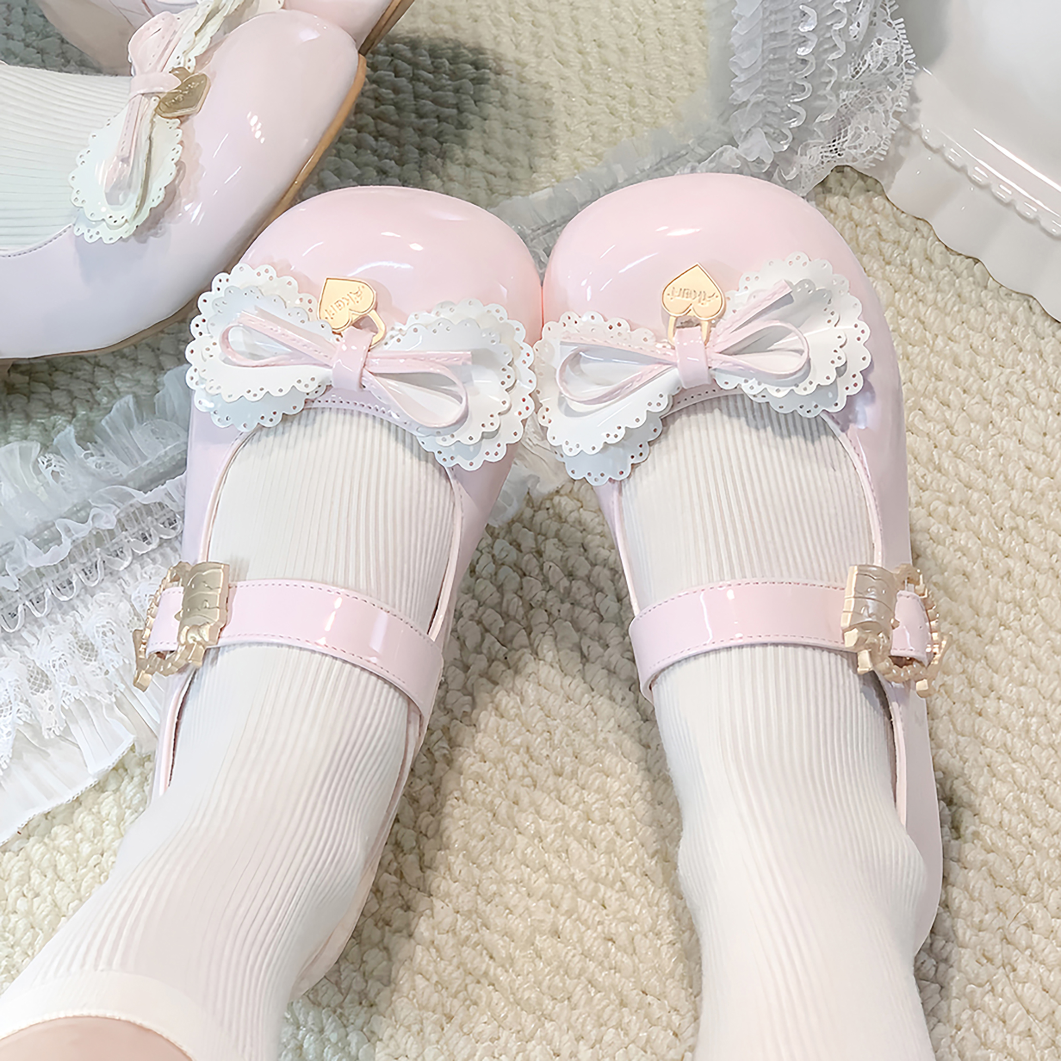 Women's Shoes Bowknot Lolita S - Ankle Strap Heels 评论和价格
