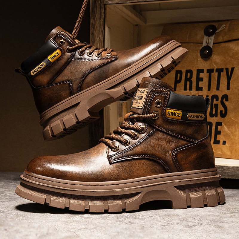 Vintage Men Platform Ankle Boo - Suede Ankle Boot 评论和价格