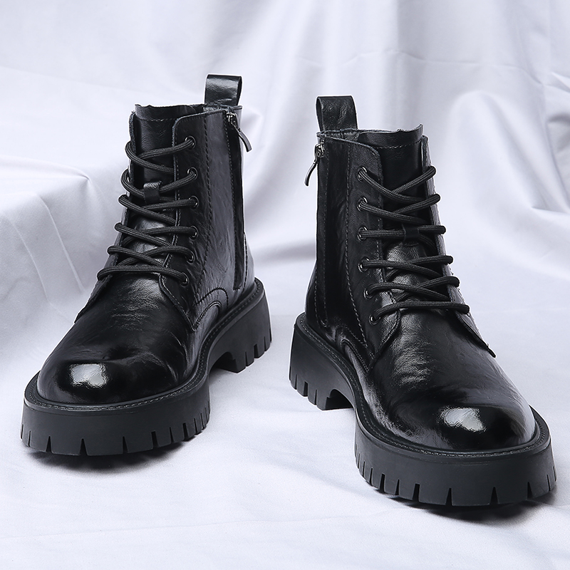 Men Side Zipper High Top Boots - Suede Ankle Boot 评论和价格