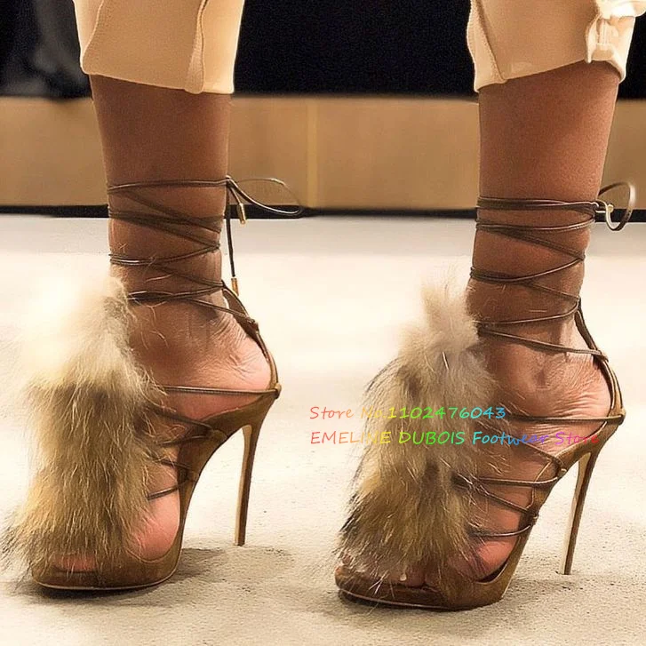 Fur Decor High Heel Ankle Boot - Suede Ankle Boot 评论和价格