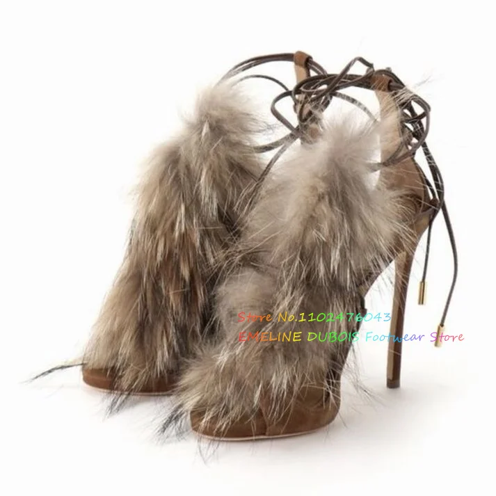 Fur Decor High Heel Ankle Boot - Suede Ankle Boot 评论和价格