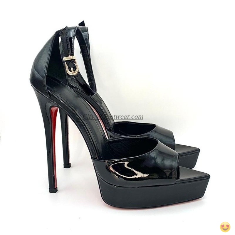 2026 Women's black/nude patent - Ankle Strap Heels 评论和价格