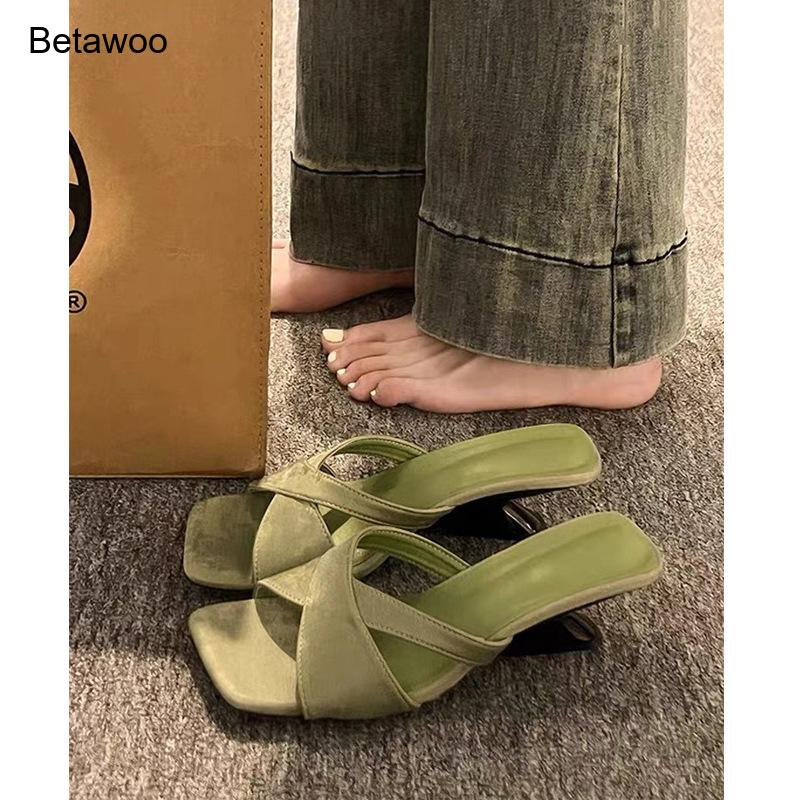 Women's Curved Block Heel Mule - Ankle Strap Heels 评论和价格