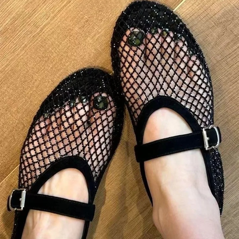 Hollow Rhinestone Baotou Sanda - Women Shoes Sandals 评论和价格