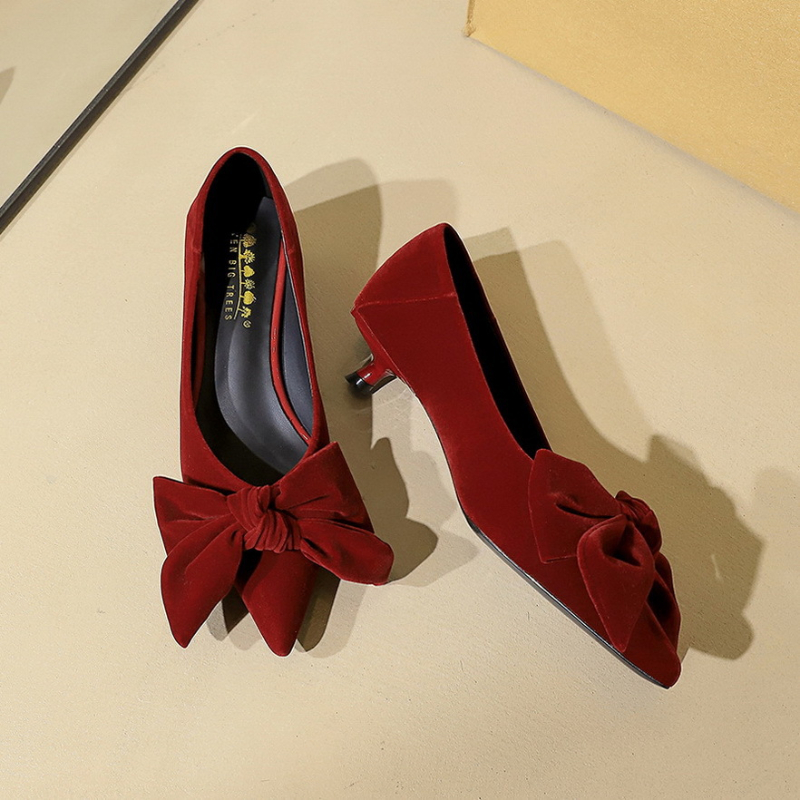 Korean Temperament Suede Stile - Ankle Strap Heels 评论和价格