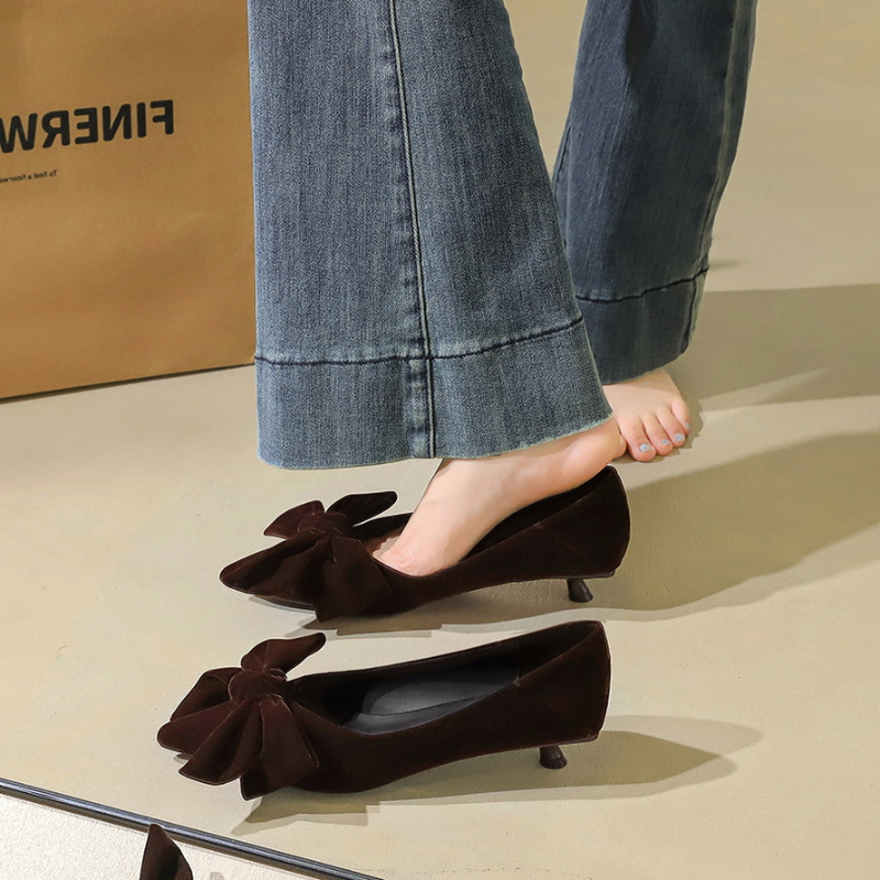 Korean Temperament Suede Stile - Ankle Strap Heels 评论和价格