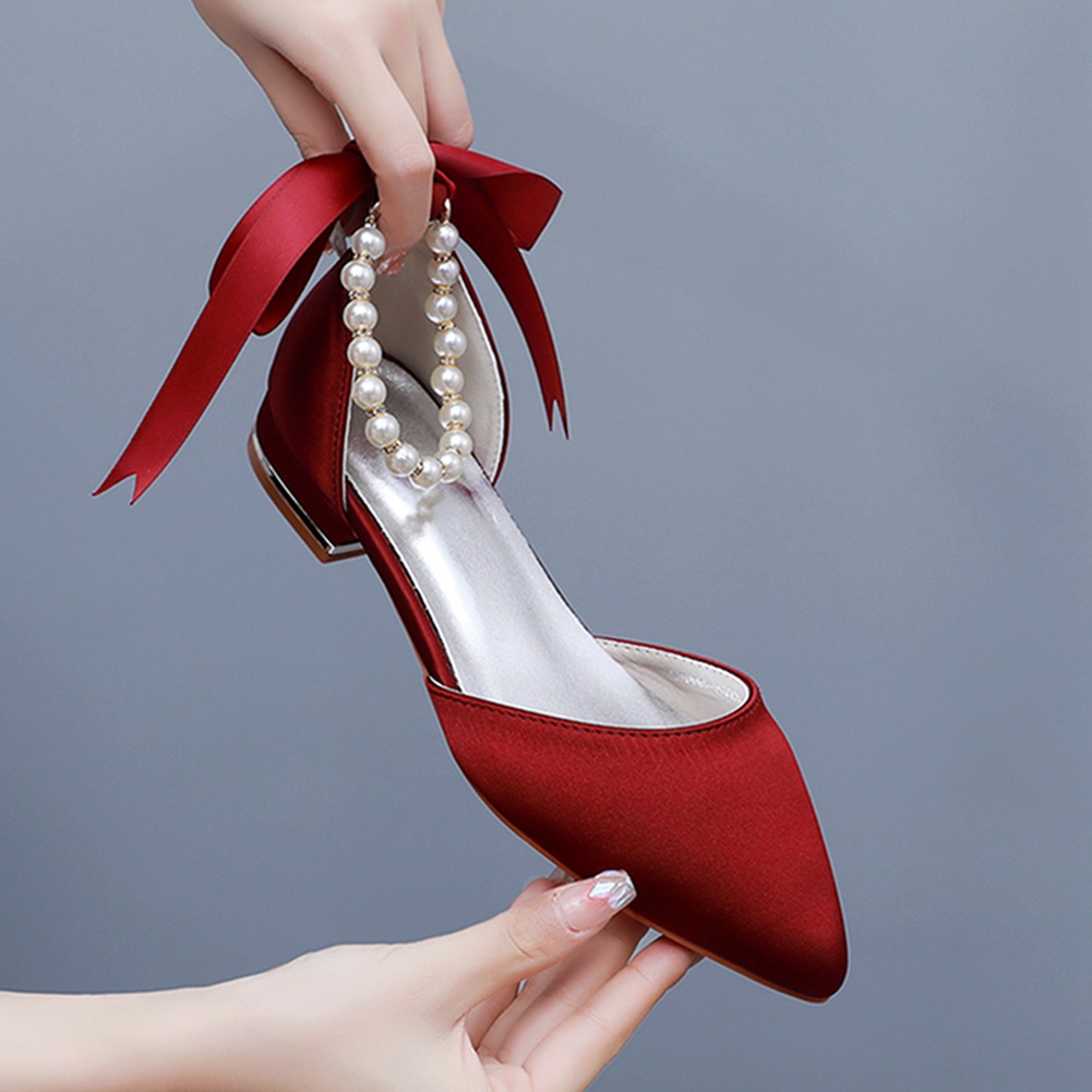Wedding Shoes Bride Flat Heel  - Women Shoes Sandals 评论和价格