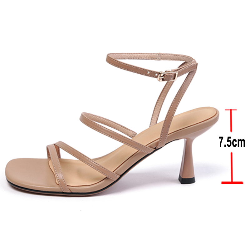 Meotina Sandals Women Shoes Sq - Ankle Strap Heels 评论和价格