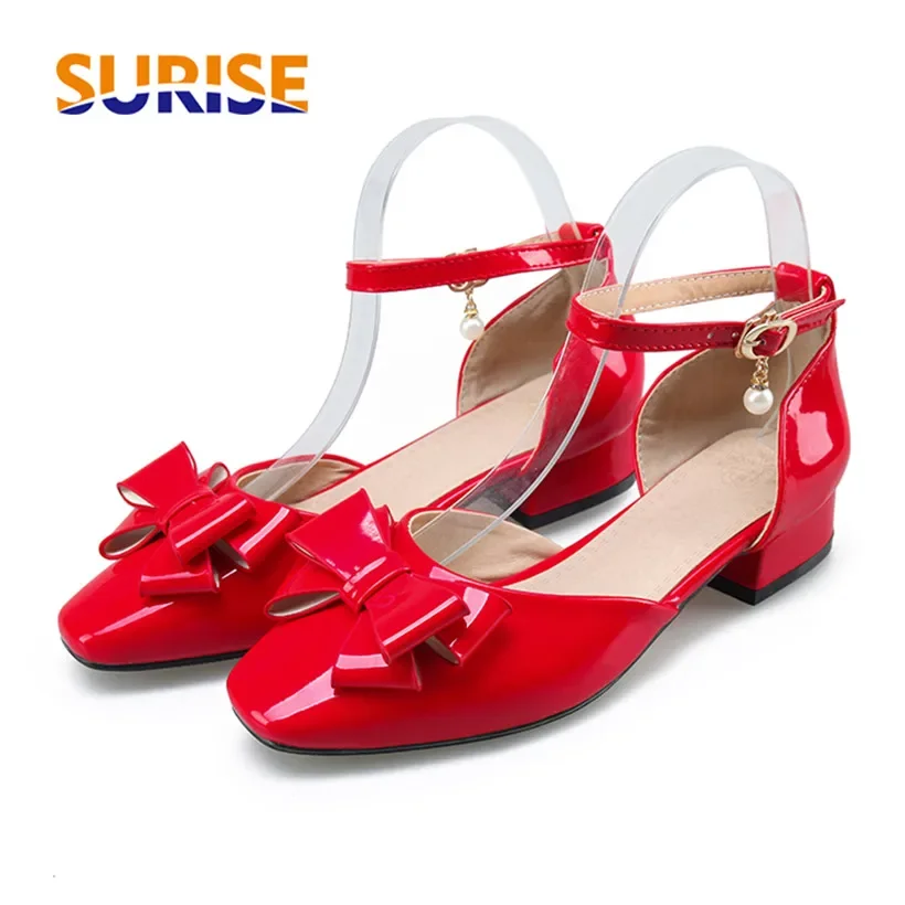 Big Size Women Bowtie Pumps Ro - Ankle Strap Heels 评论和价格